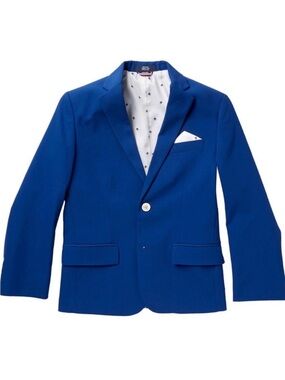 Tommy Hilfiger Stretch Harbor Saxony Blue Blazer Boys 16 NEW